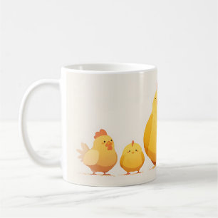 Caneca De Café Galinhas (galo, galinha e pintinhos)