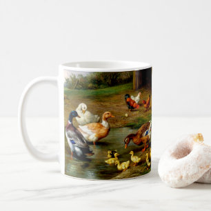 Caneca De Café Galinhas Patos E Patos Na Fazenda