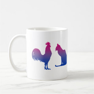 Caneca De Café Galo Bissexual e Gatinha