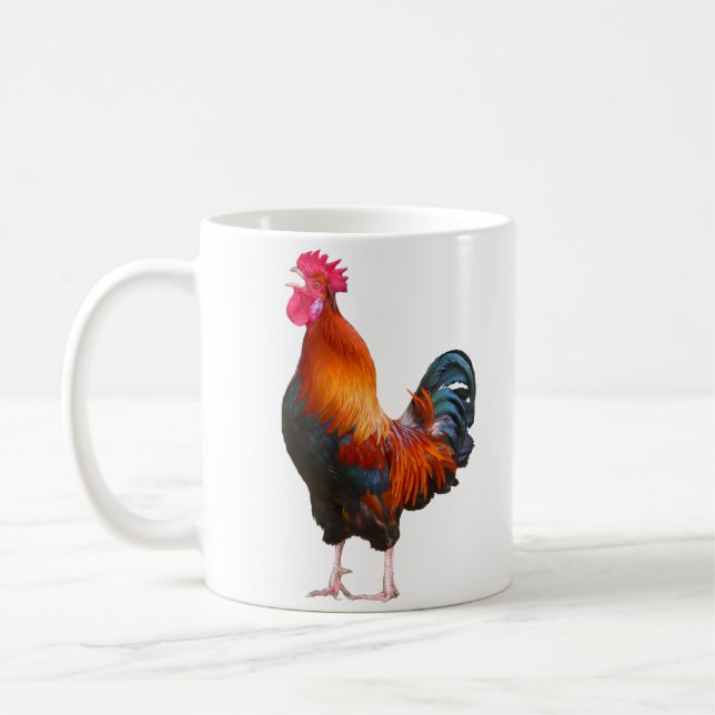 Caneca De Café Galo Crowing (Esquerda)