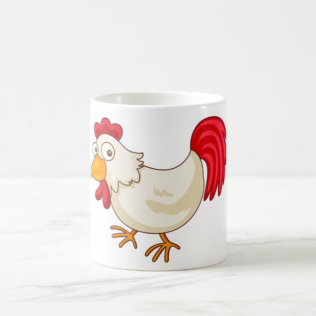 Caneca De Café Galo de Desenho Galinha Branca (Criador carregado)