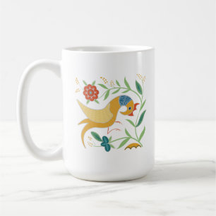 Caneca De Café galo decorativo chinês retrô e floral