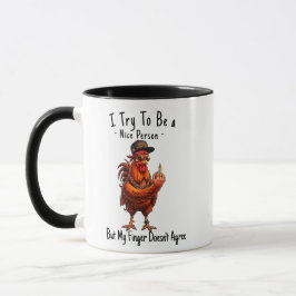 Caneca de Café Galo Engraçado - Boca Suja Sarcásti