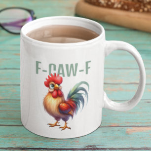 Caneca De Café Galo F-CAW-F Engraçado Piada de Galinha Sarcásti