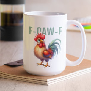 Caneca De Café Galo F-CAW-F Engraçado Piada de Galinha Sarcásti