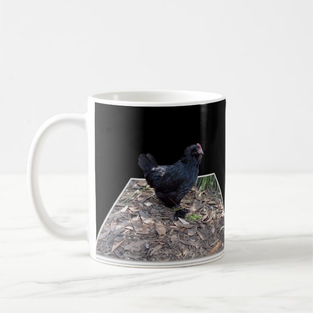 Caneca De Café Galo Fluffy Negro, (Esquerda)