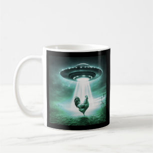 Caneca De Café Galo Majestoso Sob Luz De Alienígena - Fazenda Sci