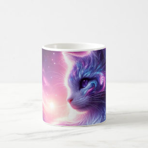 Caneca De Café Galo Místico Felino Celestial Cósmico