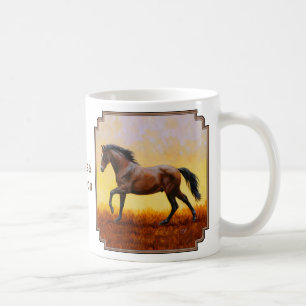 Caneca De Café Galopagem de Cavalos de Stallion Bay Dark