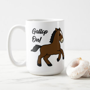 Caneca De Café Galope Adorável! Design de Cavalo Kawaii Feliz