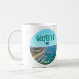 Caneca De Café Galveston Texas Pier Shore Vintage