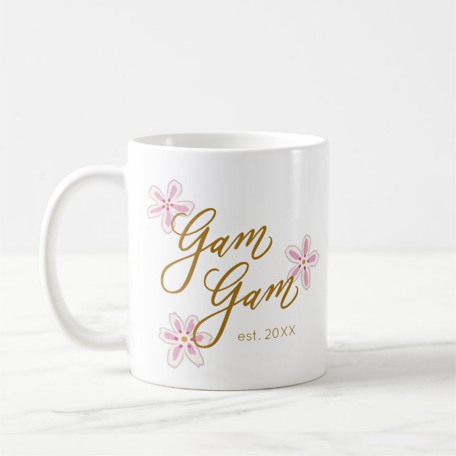 Caneca De Café Gam Gam Avó Flor Mug (Esquerda)