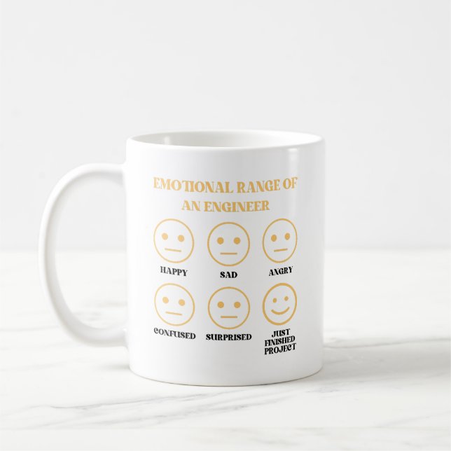 Caneca De Café Gama Emocional Engraçada De Um Engenheiro (Esquerda)