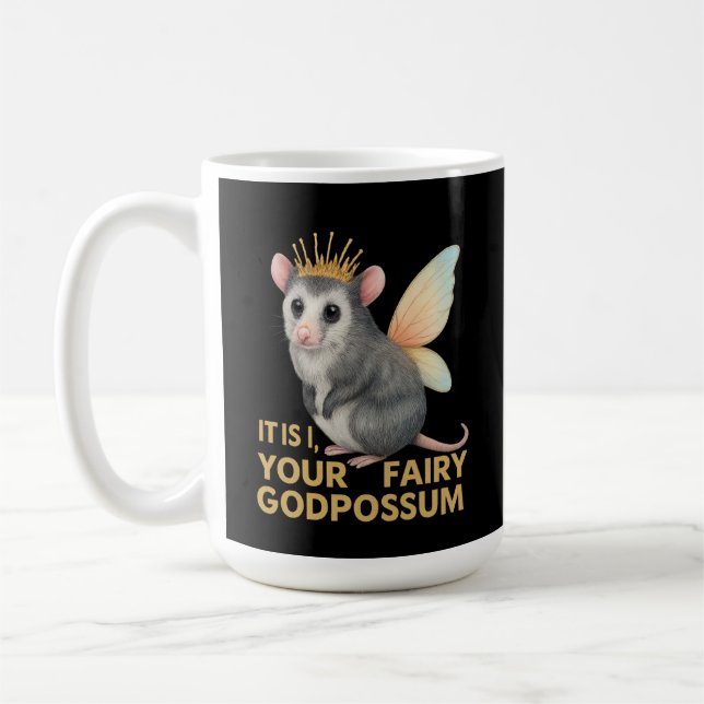 Caneca De Café gambá-fada Ocupa-cuta com Coroa e Asas (Esquerda)
