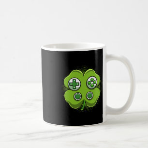 Caneca De Café Gamer Boy do Dia de São Patrício Shamrock do Contr