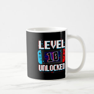 Caneca De Café Gamer Boys 10th Birthday Gifts V desbloqueados Nív