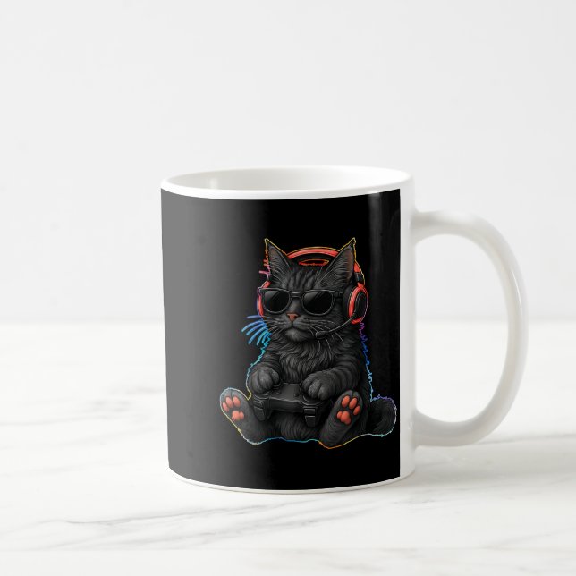 Caneca De Café Gamer Cat Video Games Boys Teen Men Girls Funny Ga (Direita)