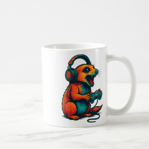 Caneca De Café Gamer Engraçado Controlador de Vídeo Meerkat