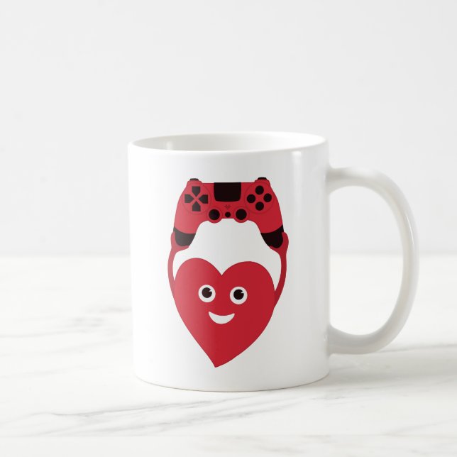 Caneca De Café Gamer Game Controller E Um Geek De Coração (Direita)