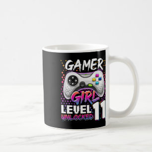 Caneca De Café Gamer Girl Nível 11 Unlocked Video Game 11 Birth