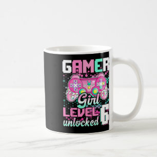 Caneca De Café Gamer Girl Nível 6 - 6 Birthda de jogos de vídeo d