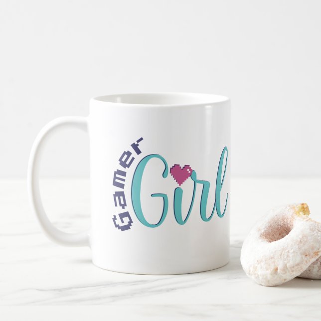 Caneca de Café Gamer Girl - Presente Fofo de Jogos (Com Donut)