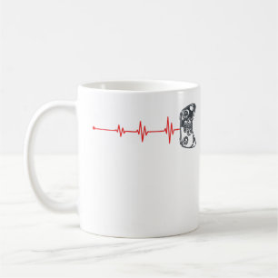 Caneca De Café Gamer Heartbeat Funny Cool Video Games Gaming Vint