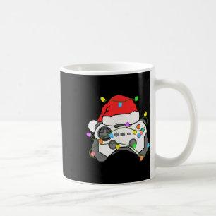 Caneca De Café Gamer Natal Jogos Chapéu do Papai Noel Controle de
