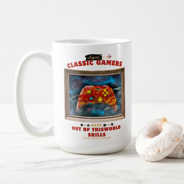 Caneca De Café Gamers Clássicos - Espaço Despertado (Com Donut)