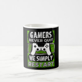 Caneca De Café Gamers Nunca Sair Simplesmente Reiniciamos