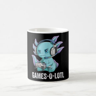 Caneca De Café Gamesolotl Axolotl Video Gamer Kawaii Meninos anim