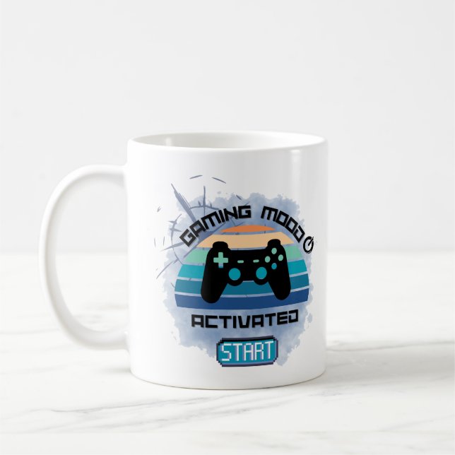 Caneca De Café "Gaming Mood Ativado - Gamer Coffee Mug" (Esquerda)