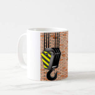 Caneca De Café Gancho de Guindaste Industrial com Parede de Tijol