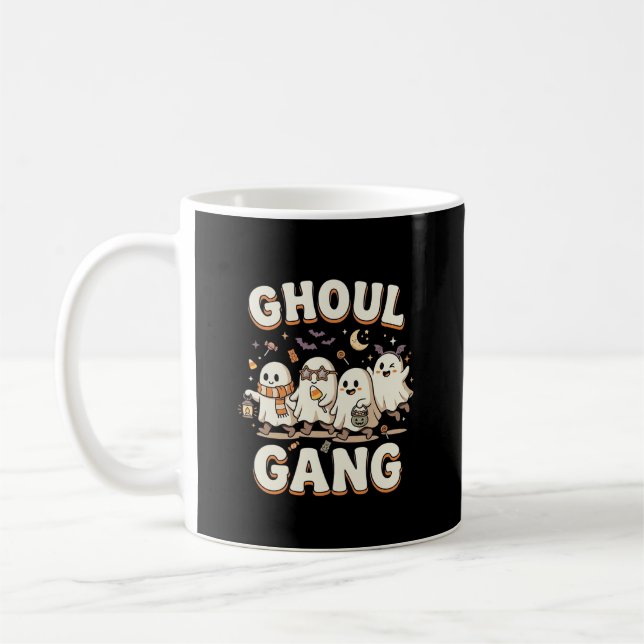 Caneca De Café Gangue de Gólens do Halloween (Esquerda)