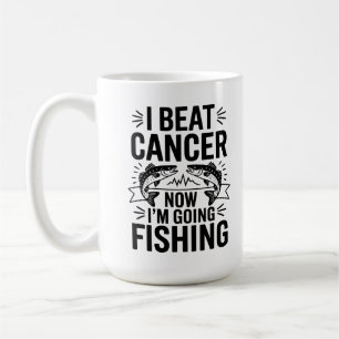 Caneca De Café "Ganhei Cancer - Agora é o tempo de pesca!"