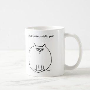 Caneca De Café Ganho de peso do feriado - o gato irritado é agor