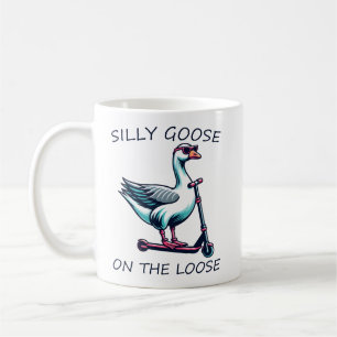 Caneca De Café Ganho do bobo na patinação do ganso solto no Patin