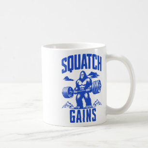 Caneca De Café Ganhos De Peso Levantando Giro Monocromático Humor