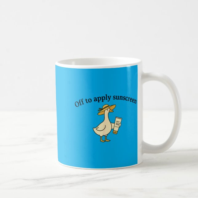 Caneca De Café Ganso Aplicando Protetor Solar Férias de Verão na  (Direita)