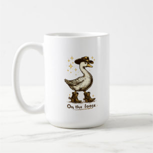 Caneca De Café Ganso Caubói À Solta Arte Cômica do Oeste