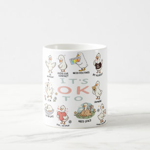 Caneca De Café Ganso de Aceitação do Autismo É OK Ser Diferente
