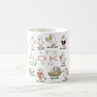Caneca De Café Ganso de Aceitação do Autismo | É OK Ser Diferente
