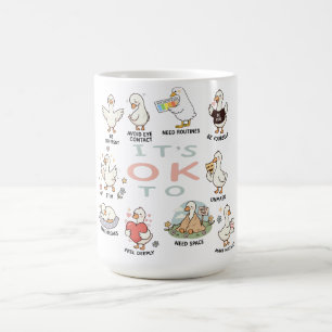 Caneca De Café Ganso de Aceitação do Autismo É OK Ser Diferente
