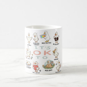 Caneca De Café Ganso de Aceitação do Autismo É OK Ser Diferente
