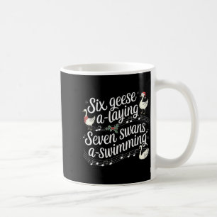 Caneca De Café Ganso de Natal 67 6 Gansos Pondo 7 Cisnes a Nadar