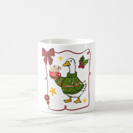 Caneca De Café Ganso de Natal Aconchegante Design de Férias