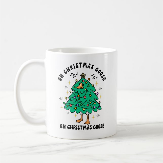 Caneca De Café Ganso de Natal Engraçado e Fofo (Esquerda)