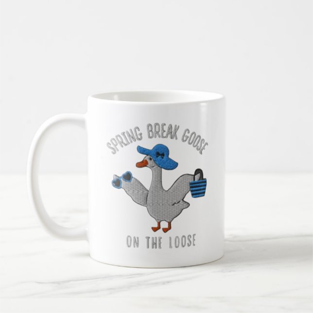 Caneca De Café Ganso De Quebra Da Primavera No Solto (Esquerda)