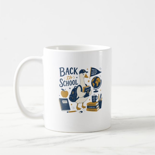 Caneca De Café Ganso de Volta ao Ano Escolar  (Esquerda)