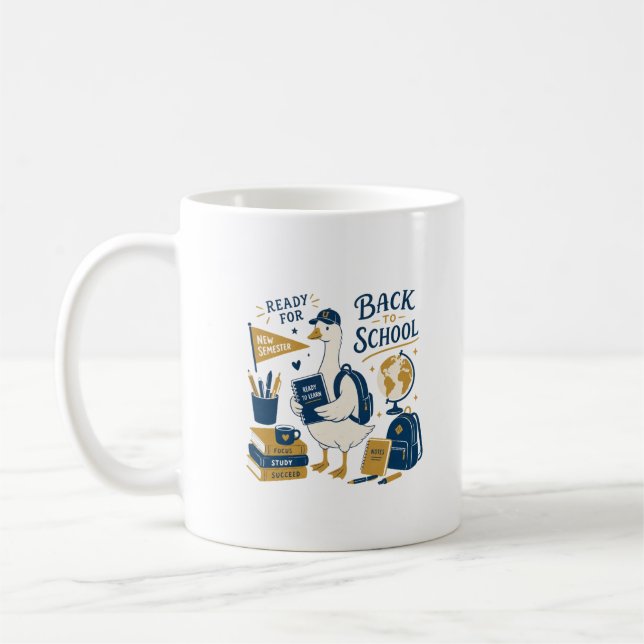 Caneca De Café Ganso de Volta às Aulas Retro (Esquerda)